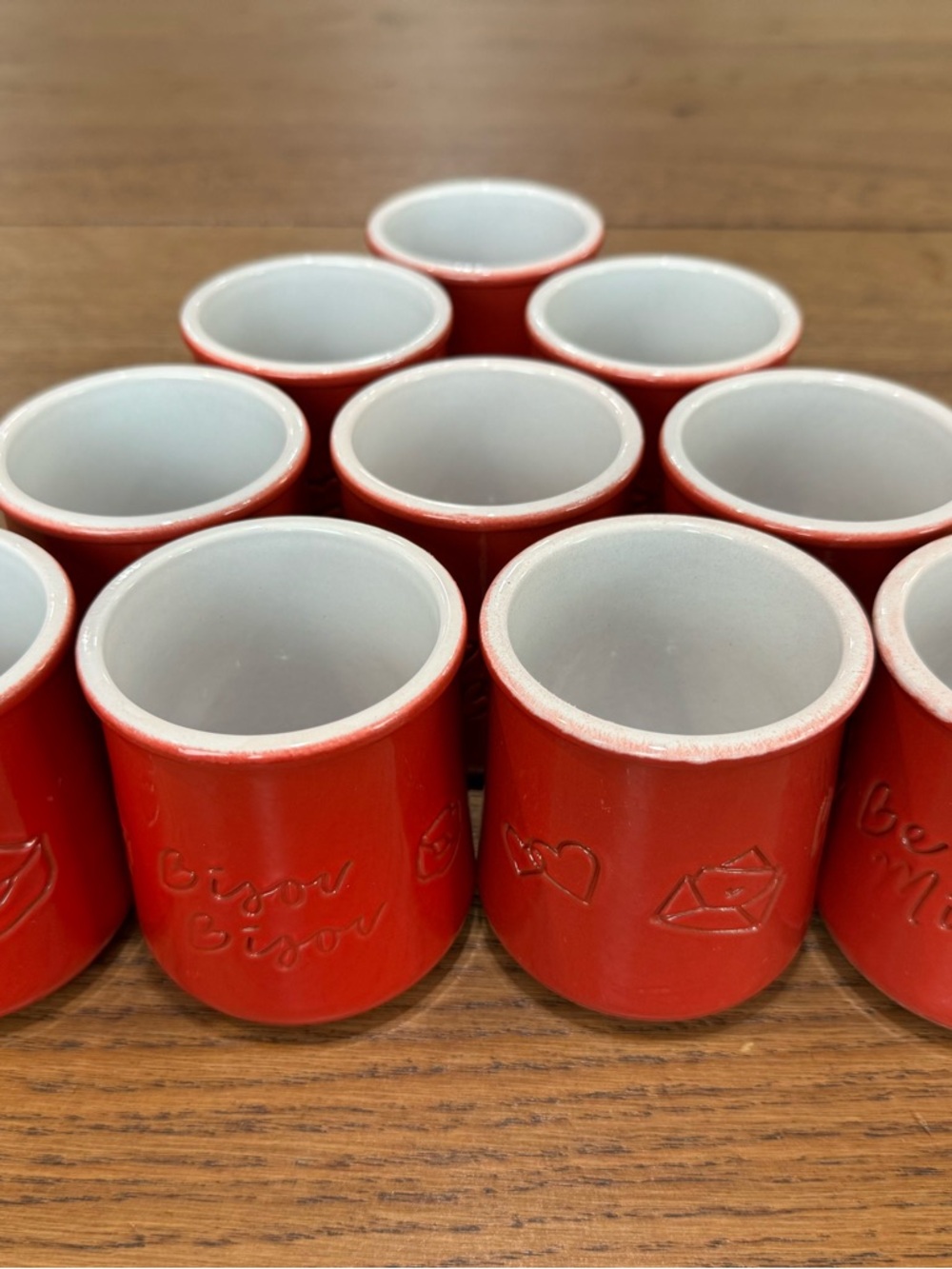 Set of 10 La Fermiere Limited Edition Yogurt Pots – Rare Valentine Edition